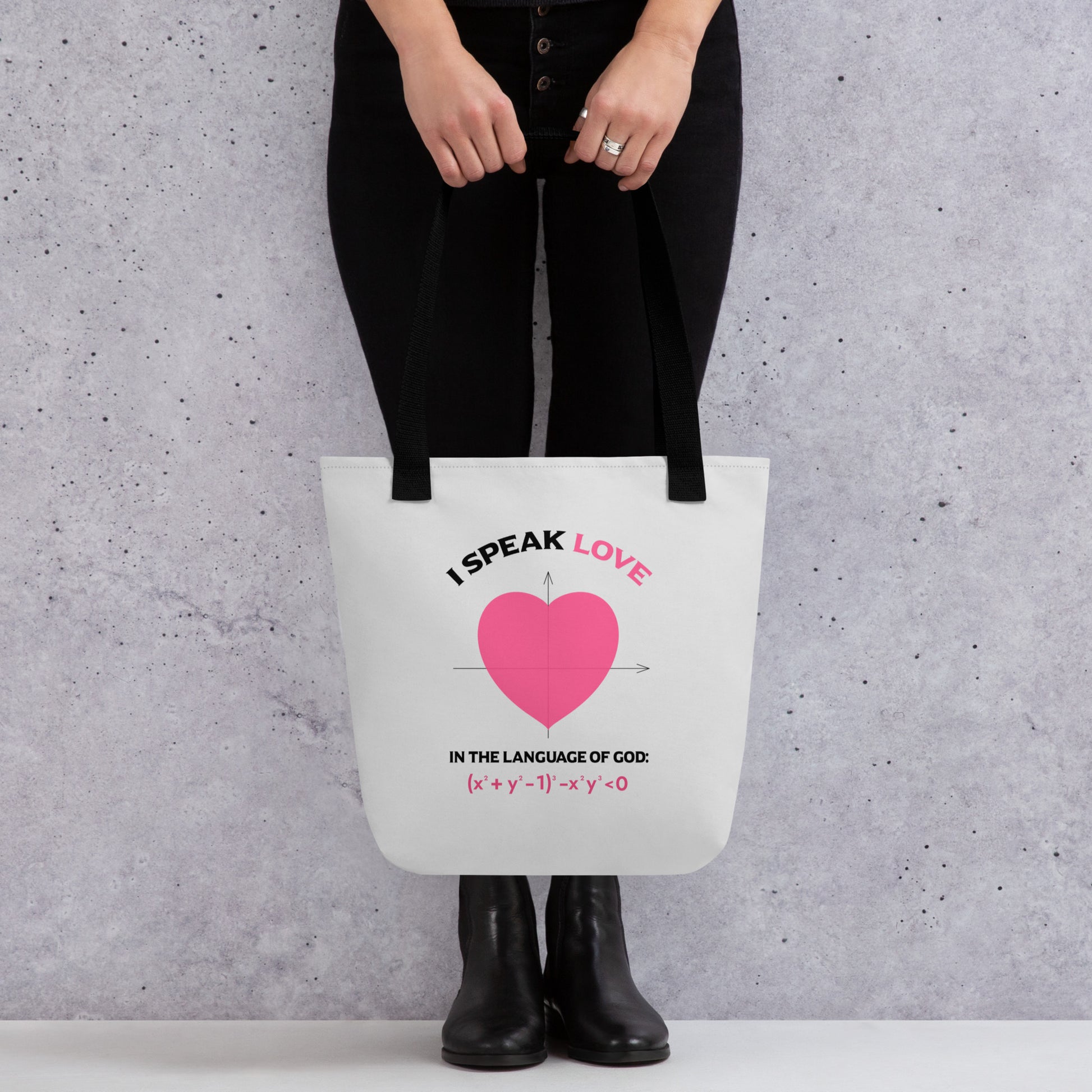 Tote bag - I Speak Love 1 - Gray - Zen Math Art