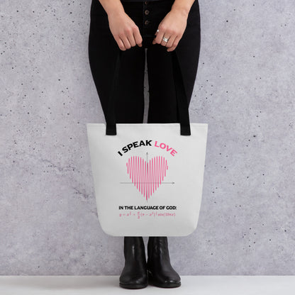 Tote bag - I Speak Love 2 - Gray - Zen Math Art