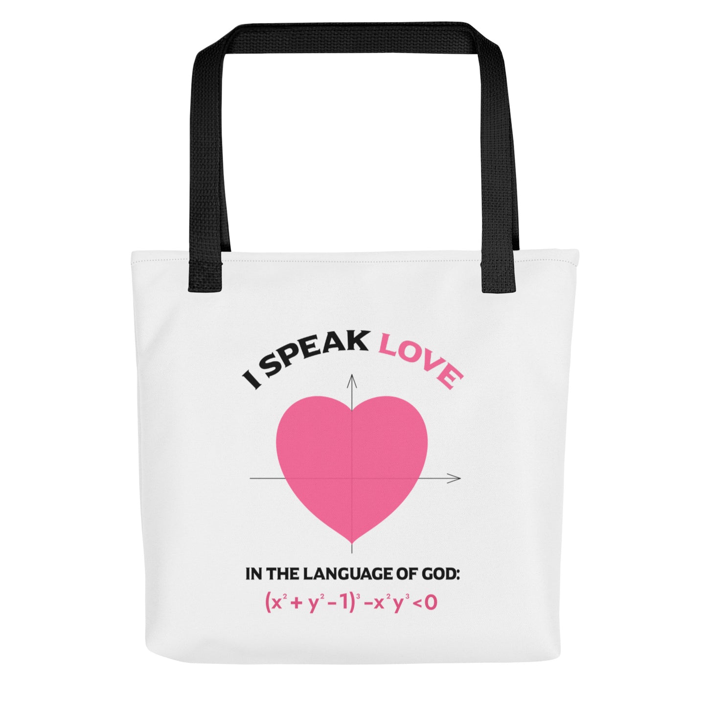 Tote bag - I Speak Love 1 - White - Zen Math Art