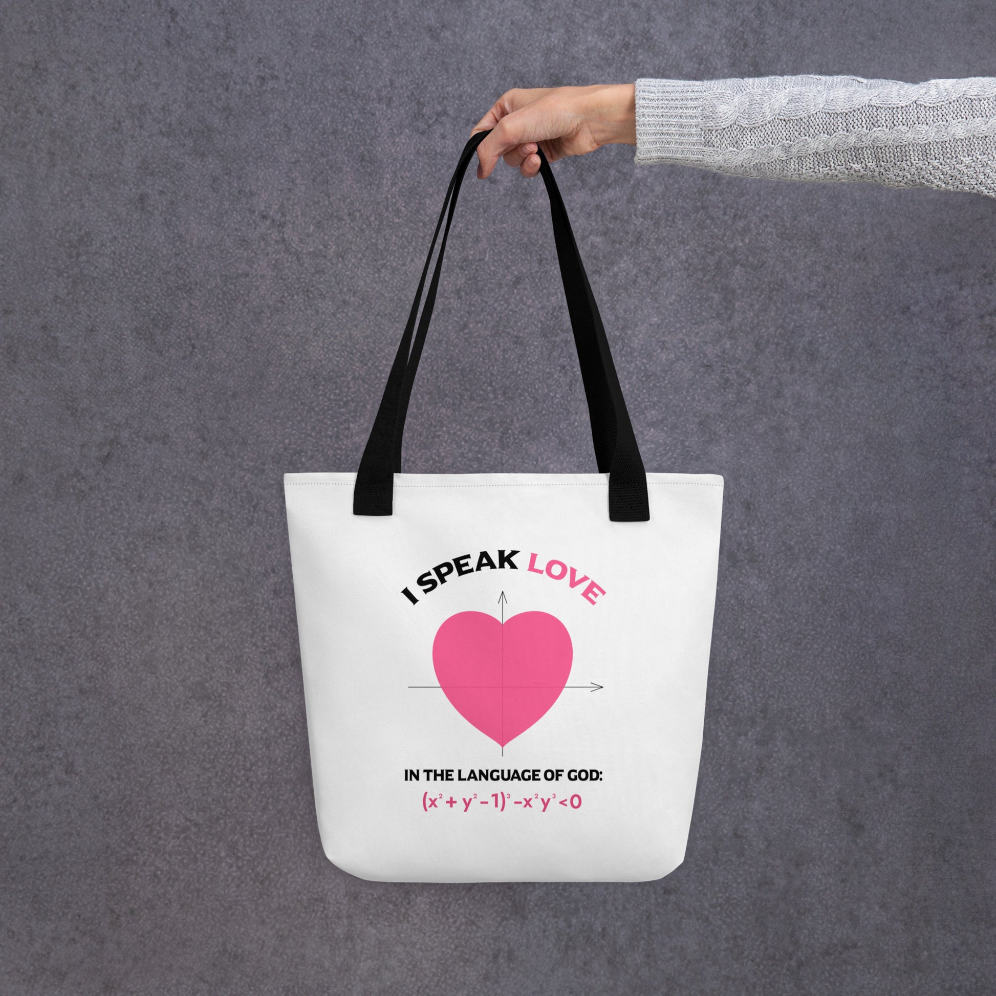 Tote bag - I Speak Love 1 - White - Zen Math Art