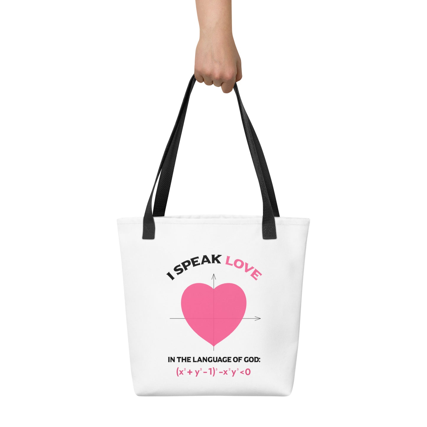 Tote bag - I Speak Love 1 - White - Zen Math Art