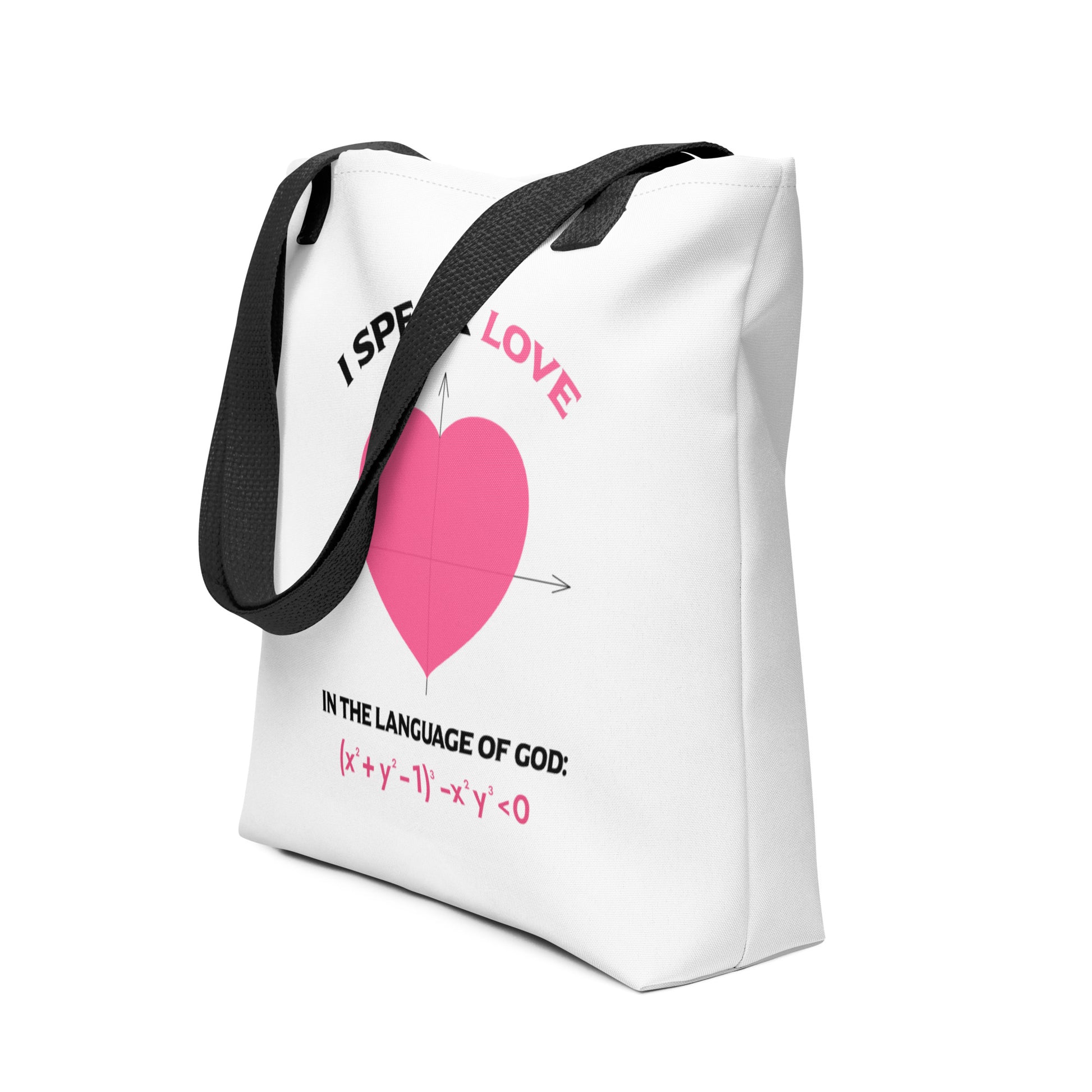 Tote bag - I Speak Love 1 - White - Zen Math Art