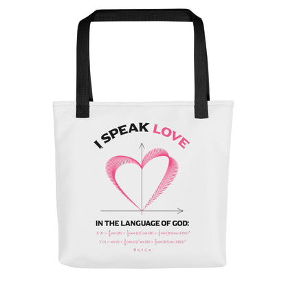 Tote bag - I Speak Love 3 - White - Zen Math Art