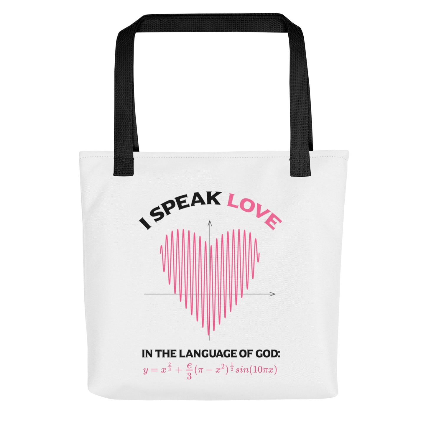 Tote bag - I Speak Love 2 - White - Zen Math Art