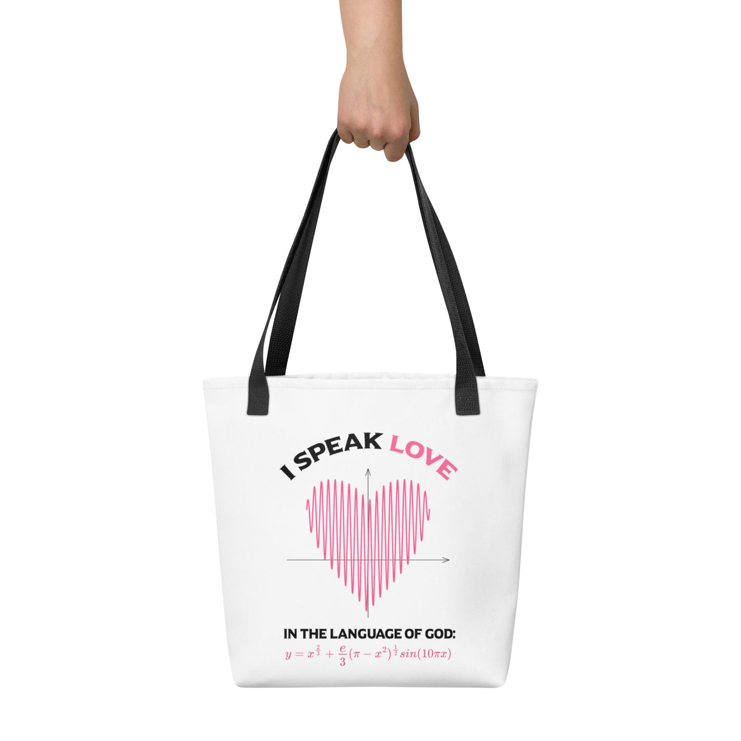 Tote bag - I Speak Love 2 - White - Zen Math Art