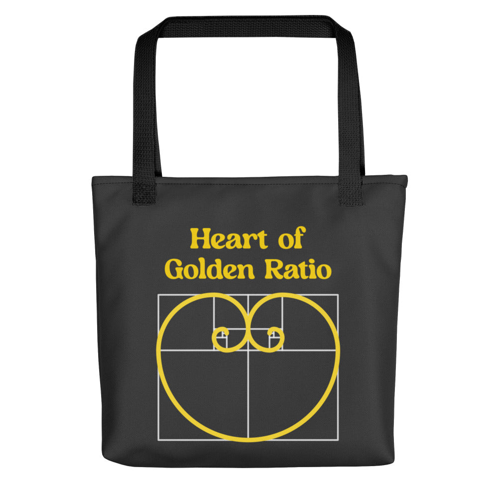 Tote bag - Heart of Golden Ratio - Dark Gray - Zen Math Art