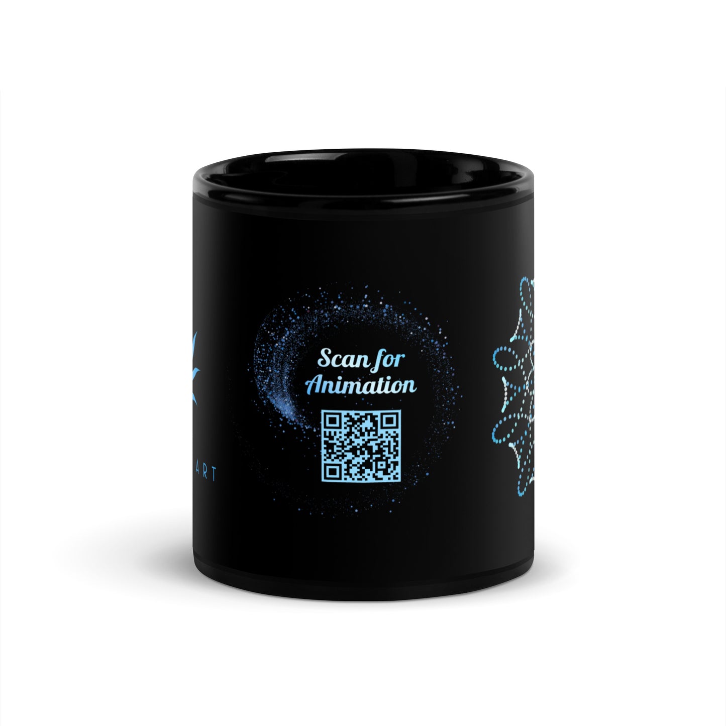 Black Glossy Mug 11oz - Dot Mandala