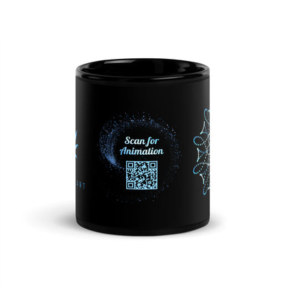 Black Glossy Mug 11oz - Dot Mandala