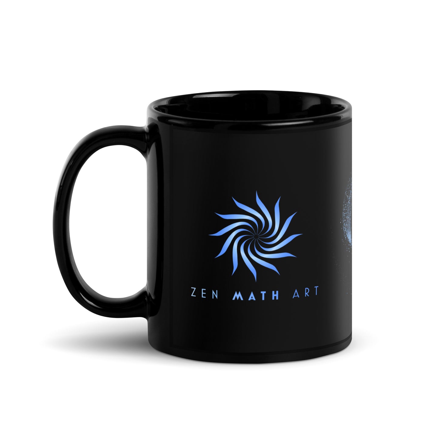 Black Glossy Mug 11 oz - Blue Snowflake