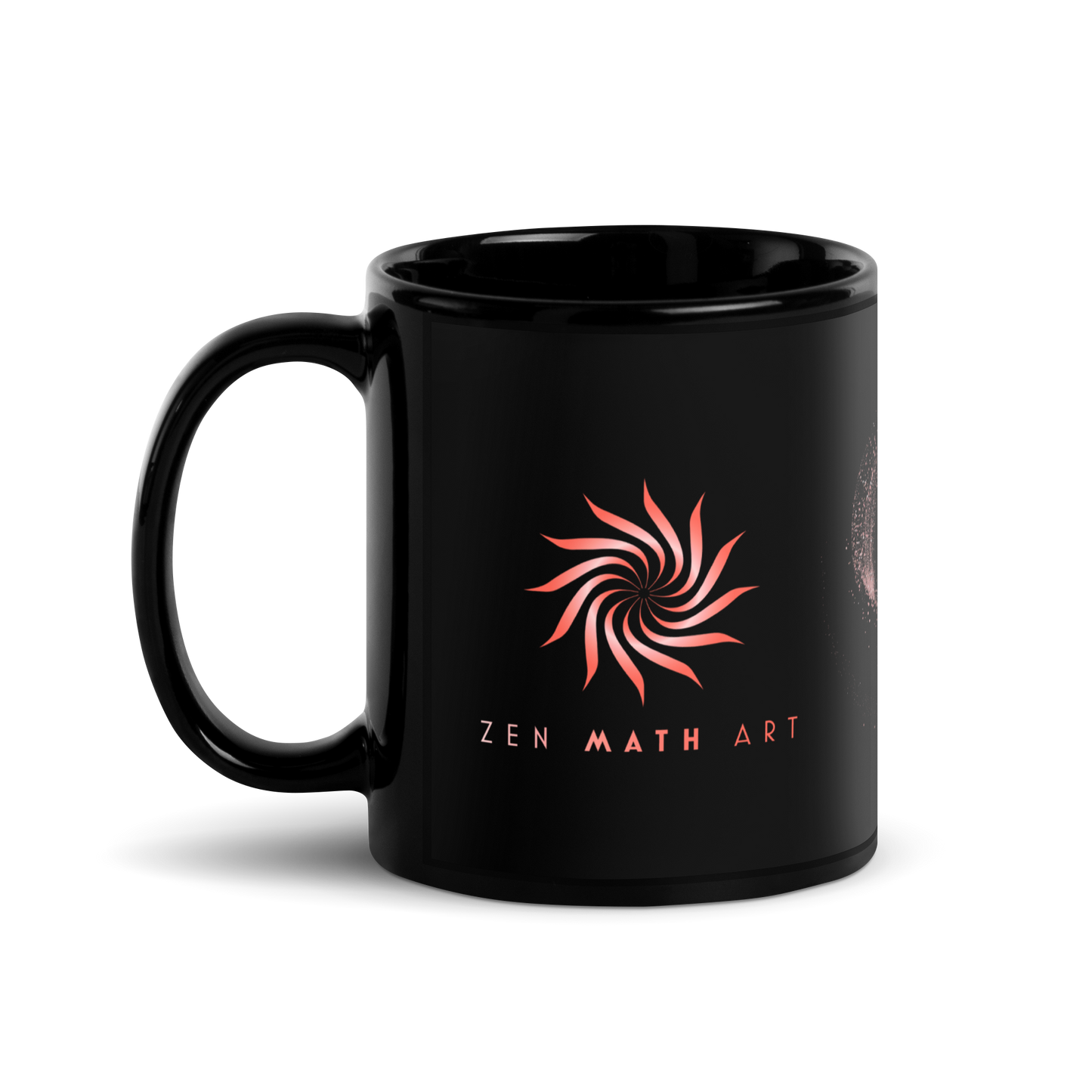 Black Glossy Mug 11 oz - Flaming Donut