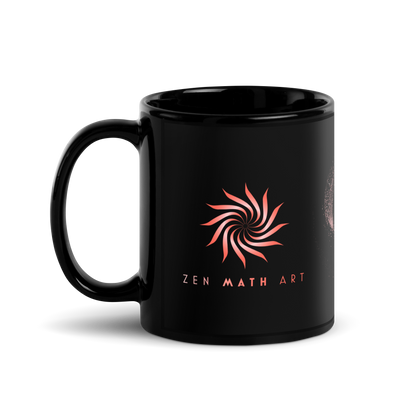 Black Glossy Mug 11 oz - Flaming Donut