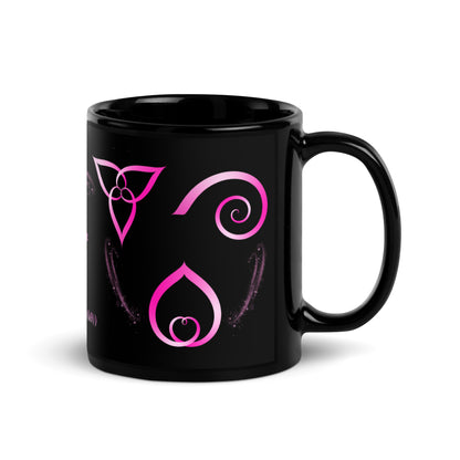 Black Glossy Mug 11 oz - Polar Function - Zen Math Art