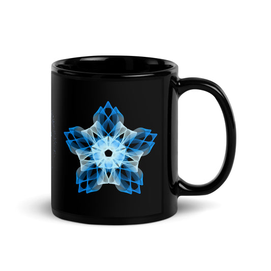 Black Glossy Mug 11oz - Glacial Flower