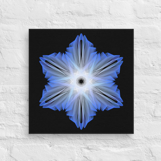 Canvas - Blue Snowflake - Zen Math Art