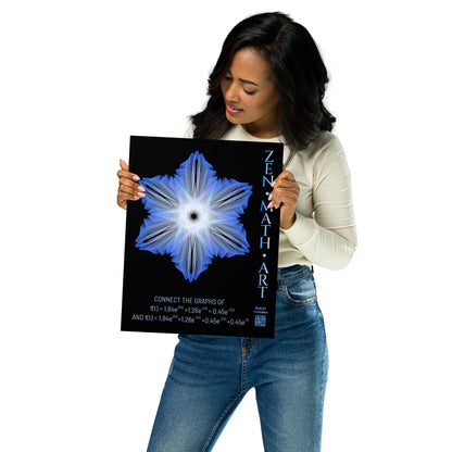 Poster - Blue Snowflake - Zen Math Art