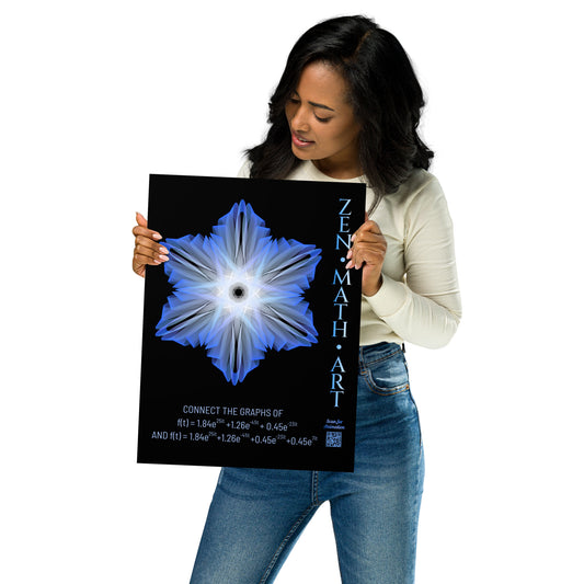 Poster - Blue Snowflake - Zen Math Art