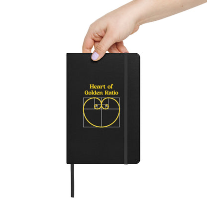 Hardcover bound notebook - Heart of Golden Ratio - Zen Math Art