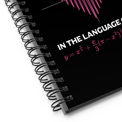 Spiral notebook - I Speak Love 2 - Black - Zen Math Art