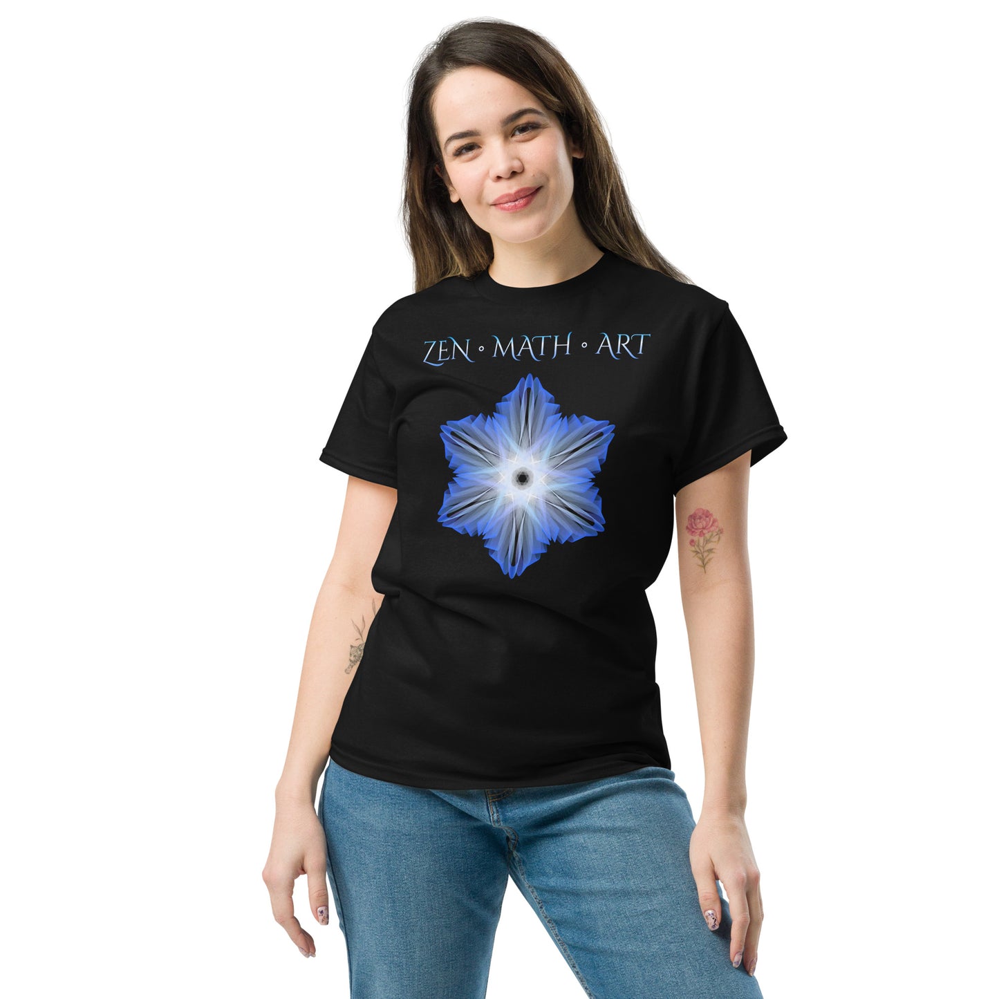 Unisex classic tee - Blue Snowflake + Text