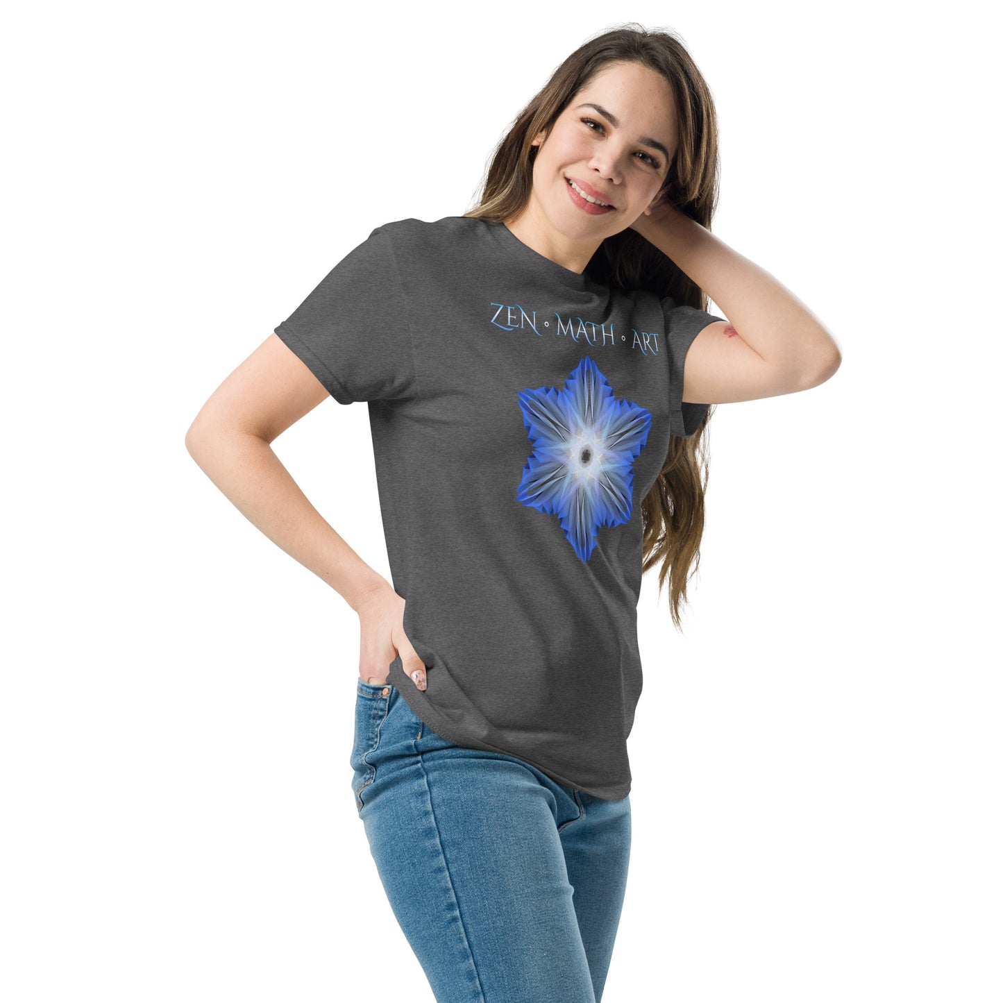 Unisex classic tee - Blue Snowflake + Text